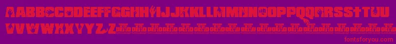 ShaunOfTheDead Font – Red Fonts on Purple Background