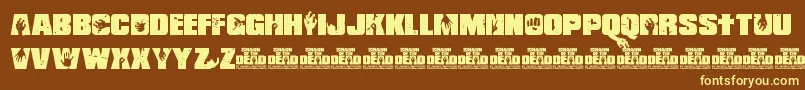 ShaunOfTheDead Font – Yellow Fonts on Brown Background