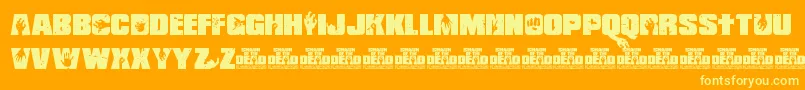 ShaunOfTheDead Font – Yellow Fonts on Orange Background