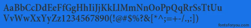 MinionproSemiboldcn Font – Black Fonts on Blue Background