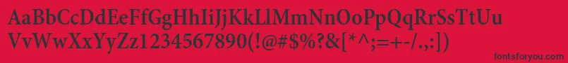 MinionproSemiboldcn Font – Black Fonts on Red Background