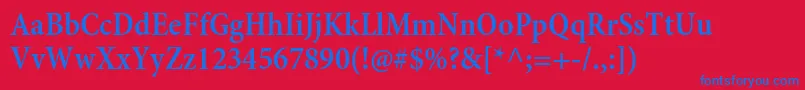 MinionproSemiboldcn Font – Blue Fonts on Red Background