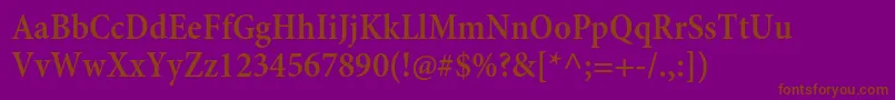 MinionproSemiboldcn Font – Brown Fonts on Purple Background