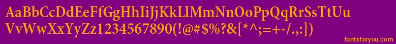 MinionproSemiboldcn Font – Orange Fonts on Purple Background