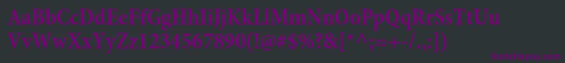 Шрифт MinionproSemiboldcn – фиолетовые шрифты на чёрном фоне
