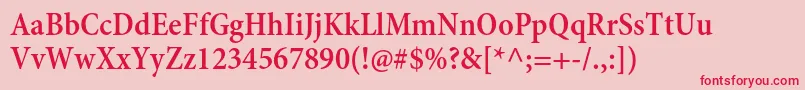 MinionproSemiboldcn Font – Red Fonts on Pink Background