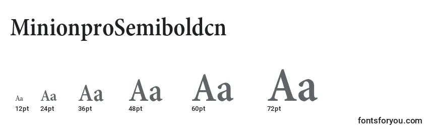 Размеры шрифта MinionproSemiboldcn