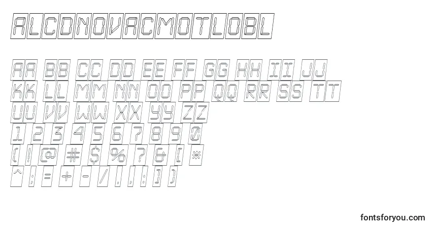 Fuente ALcdnovacmotlobl - alfabeto, números, caracteres especiales