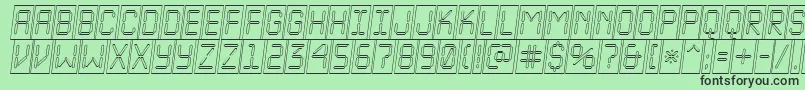 ALcdnovacmotlobl-Schriftart – Schwarze Schriften auf grünem Hintergrund