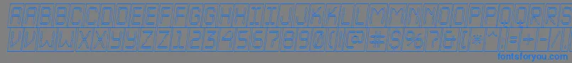 Fonte ALcdnovacmotlobl – fontes azuis em um fundo cinza