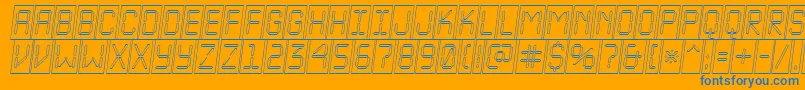 ALcdnovacmotlobl Font – Blue Fonts on Orange Background