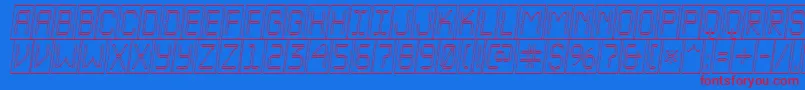 ALcdnovacmotlobl Font – Red Fonts on Blue Background