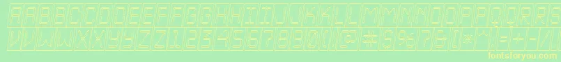 ALcdnovacmotlobl Font – Yellow Fonts on Green Background