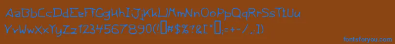 Thirtyeight Font – Blue Fonts on Brown Background