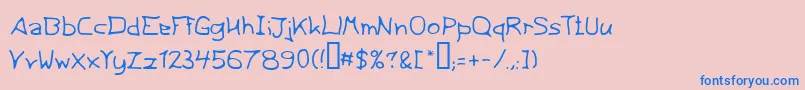 Thirtyeight Font – Blue Fonts on Pink Background