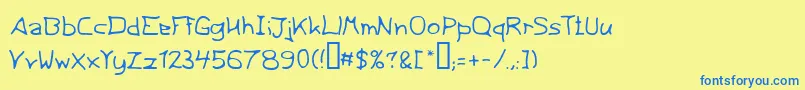 Thirtyeight Font – Blue Fonts on Yellow Background