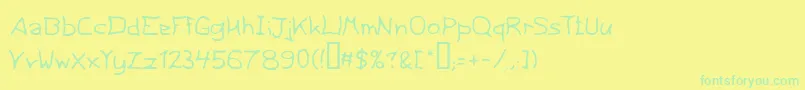 Thirtyeight Font – Green Fonts on Yellow Background