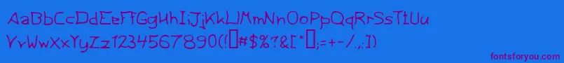 Thirtyeight Font – Purple Fonts on Blue Background