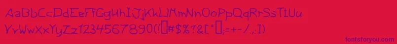 Thirtyeight Font – Purple Fonts on Red Background