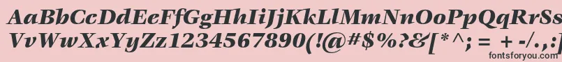 VeljovicstdBlackitalic-fontti – mustat fontit vaaleanpunaisella taustalla