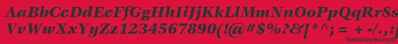 VeljovicstdBlackitalic-fontti – mustat fontit punaisella taustalla