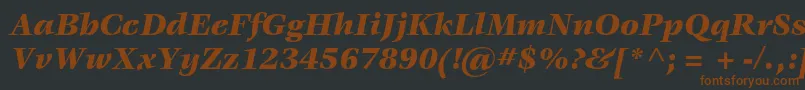 フォントVeljovicstdBlackitalic – 黒い背景に茶色のフォント
