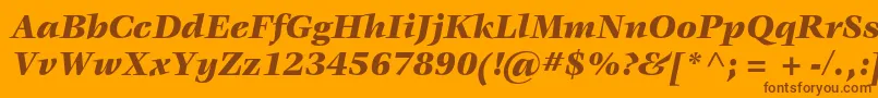 VeljovicstdBlackitalic-Schriftart – Braune Schriften auf orangefarbenem Hintergrund