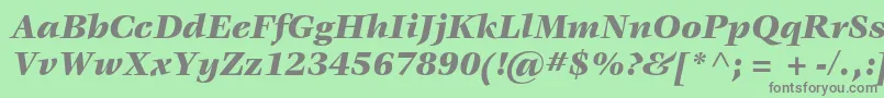 VeljovicstdBlackitalic-Schriftart – Graue Schriften auf grünem Hintergrund