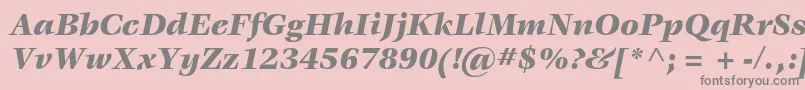 フォントVeljovicstdBlackitalic – ピンクの背景に灰色の文字