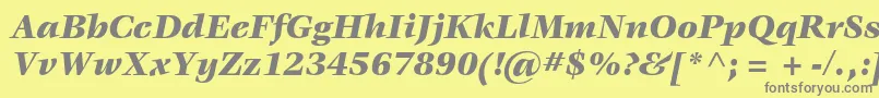 VeljovicstdBlackitalic Font – Gray Fonts on Yellow Background