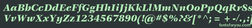 フォントVeljovicstdBlackitalic – 黒い背景に緑の文字