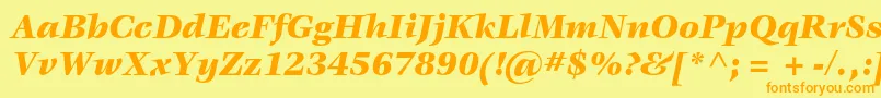 VeljovicstdBlackitalic-Schriftart – Orangefarbene Schriften auf gelbem Hintergrund