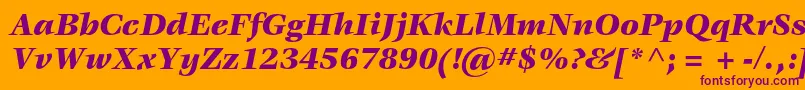 Police VeljovicstdBlackitalic – polices violettes sur fond orange
