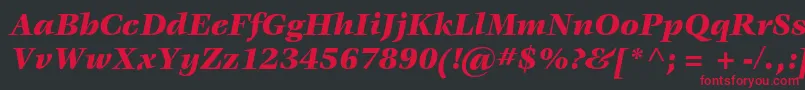 フォントVeljovicstdBlackitalic – 黒い背景に赤い文字