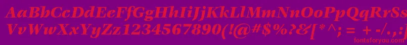 フォントVeljovicstdBlackitalic – 紫の背景に赤い文字