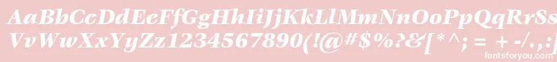 VeljovicstdBlackitalic-Schriftart – Weiße Schriften auf rosa Hintergrund