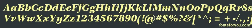 Czcionka VeljovicstdBlackitalic – żółte czcionki na czarnym tle