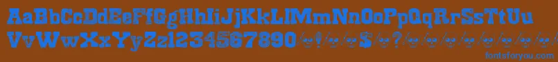 Untitledregular Font – Blue Fonts on Brown Background