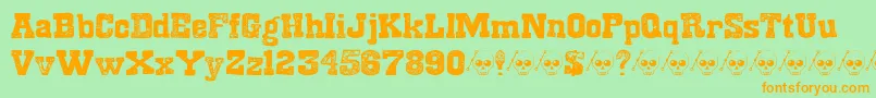 Untitledregular Font – Orange Fonts on Green Background