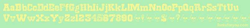 Untitledregular Font – Yellow Fonts on Green Background