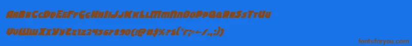 Blitzstrikeital Font – Brown Fonts on Blue Background