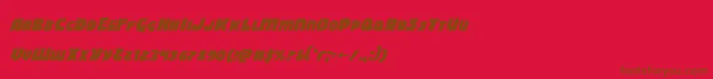 フォントBlitzstrikeital – 赤い背景に茶色の文字