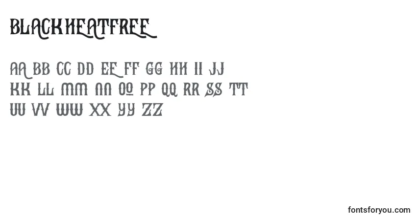 Czcionka BlackHeatFree – alfabet, cyfry, specjalne znaki