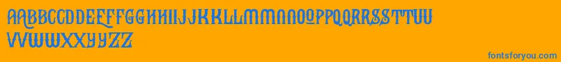 BlackHeatFree Font – Blue Fonts on Orange Background