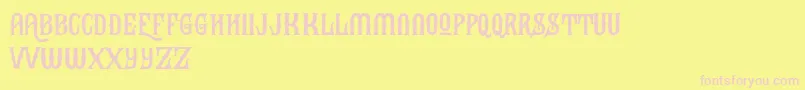 Fonte BlackHeatFree – fontes rosa em um fundo amarelo