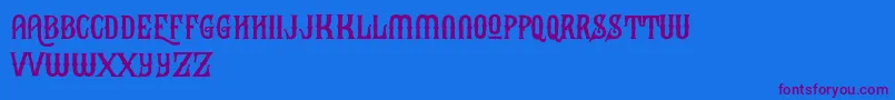 BlackHeatFree Font – Purple Fonts on Blue Background
