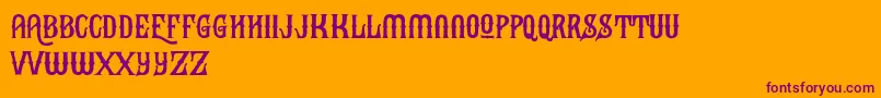BlackHeatFree Font – Purple Fonts on Orange Background