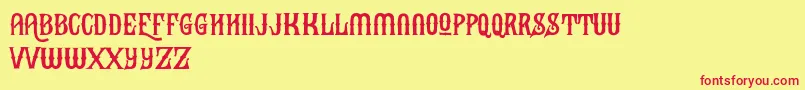 BlackHeatFree Font – Red Fonts on Yellow Background