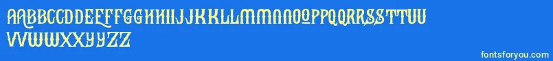 BlackHeatFree Font – Yellow Fonts on Blue Background