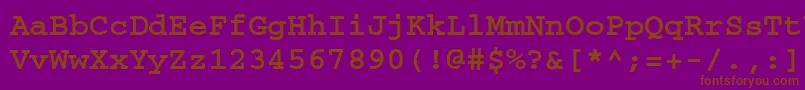 Czcionka CourierfttBold – brązowe czcionki na fioletowym tle